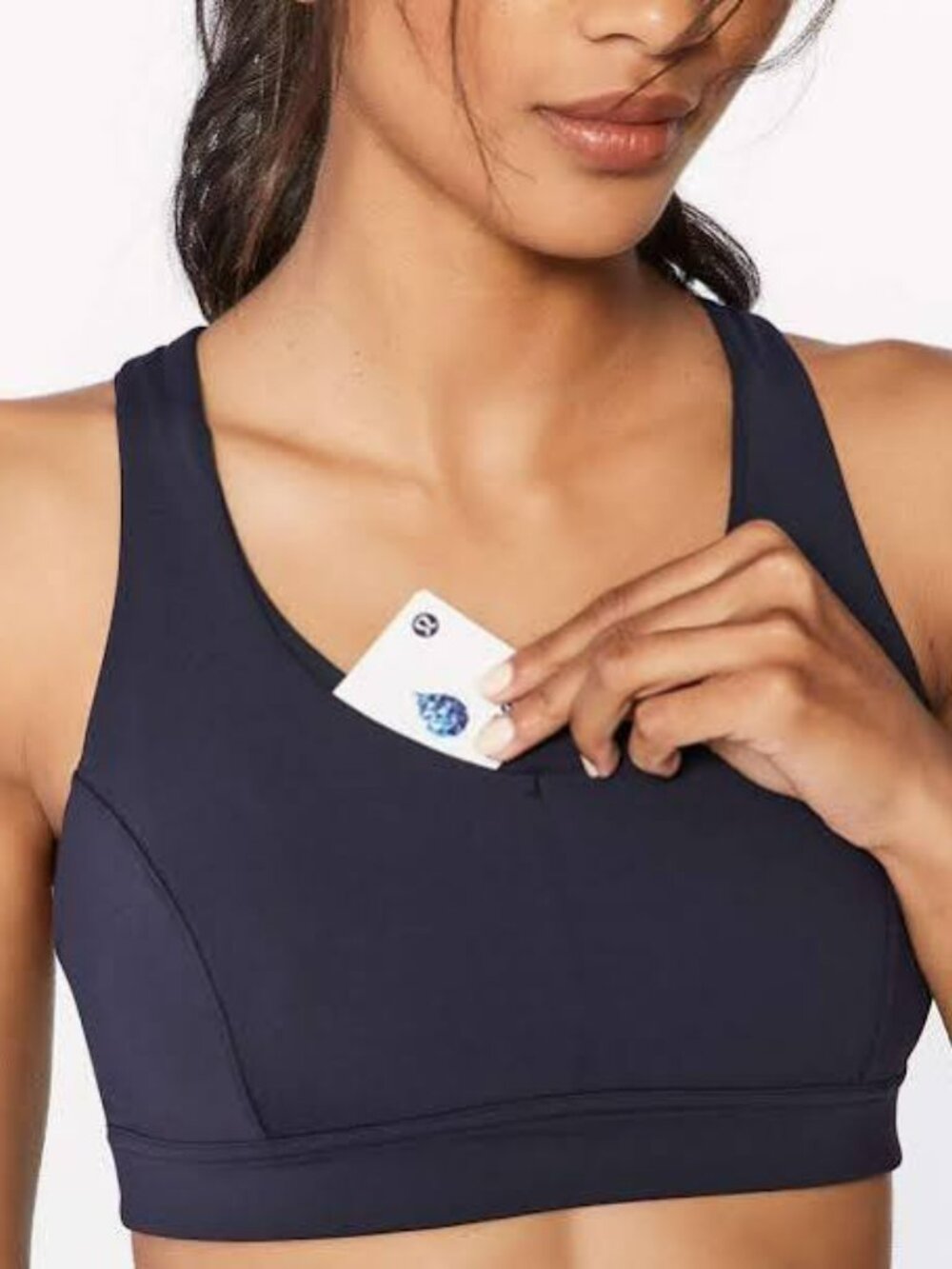 lululemon Run on Bra Blue Crossback Sports Bra